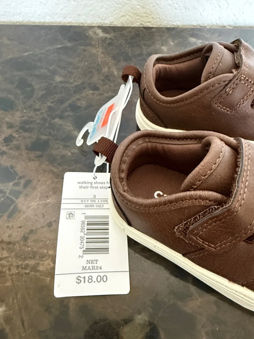 New! Carter's Just One You® Baby Solid Sneakers - Brown, Baby Shoe Size 3